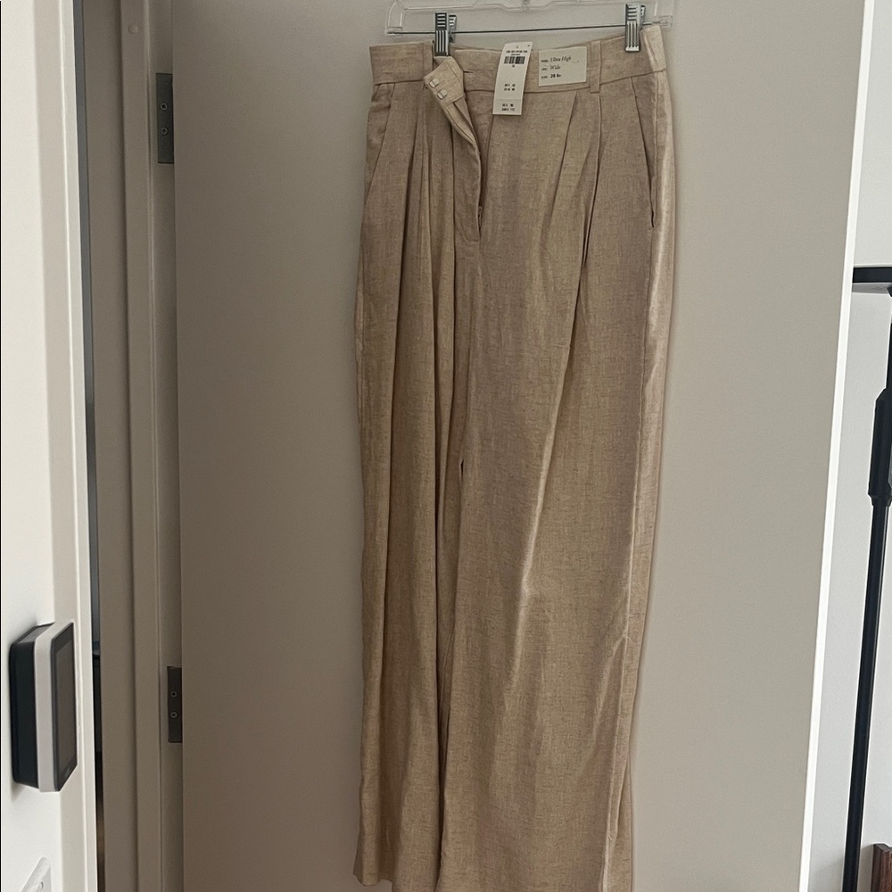 Abercrombie & Fitch Tan Wide-Leg Trousers